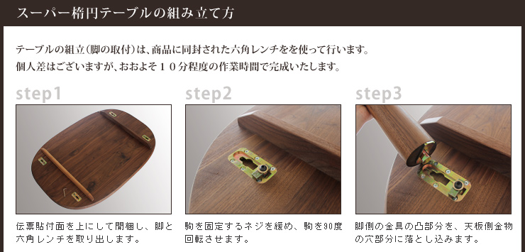 楕円テーブル、ダイニングテーブル
